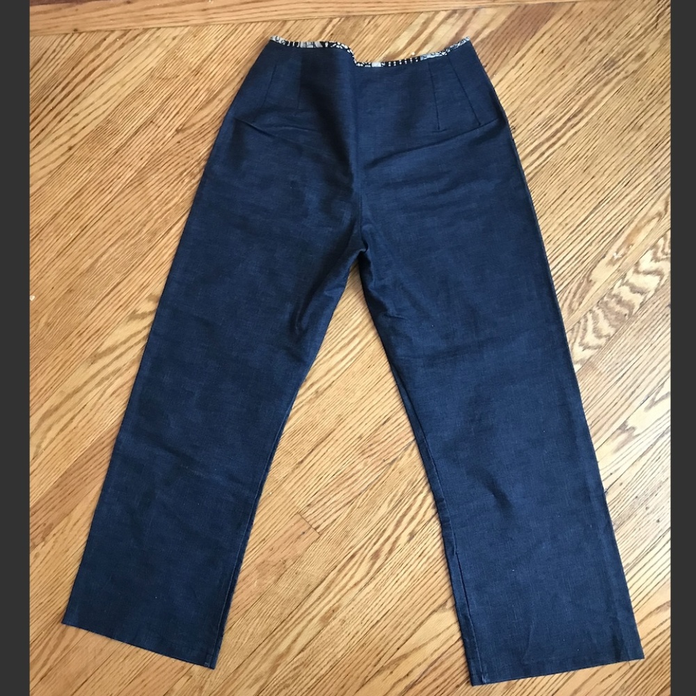 Vintage Dark Denim Zip Up Wide Leg Gaucho Pants 30 - Picture 11 of 11